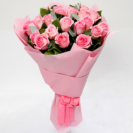 Bouquet Of 20 Pink Roses: Flowers To Bahrain