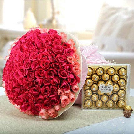 Pink Delight With Chocolate: Gift Delivery in Bahrain