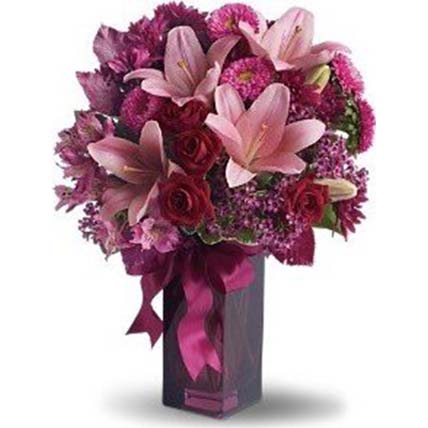 Exotic Bunch of Roses Lilies & Mixed Flowers: Flowers To Indonesia