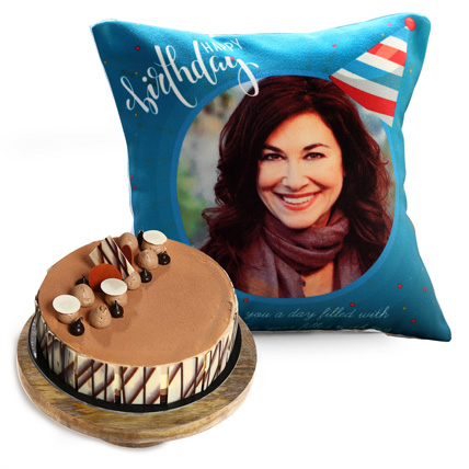 Birthday Cushion With Triple Choco Cake: 
