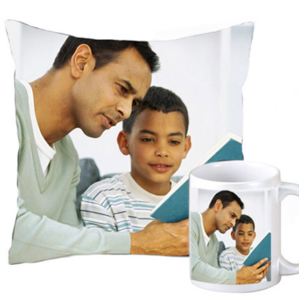 Cuddly personalized cushion and coffee mug: Personalised Gifts for Him
