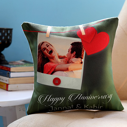 Personalised Anniversary Heart Cushion: Cushions 