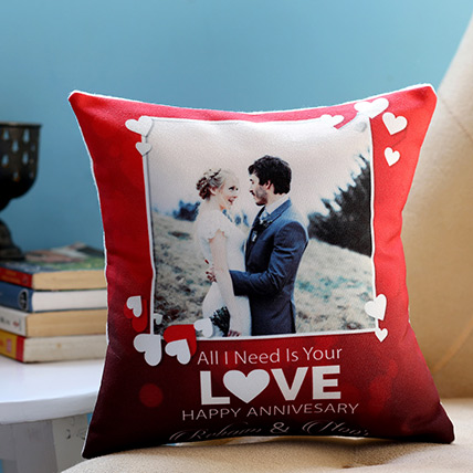 Personalised Anniversary Love Cushion: Personalised Anniversary Gifts