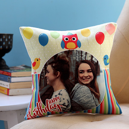 Personalised Colourful Birthday Cushion: Personalised Photo Cushions