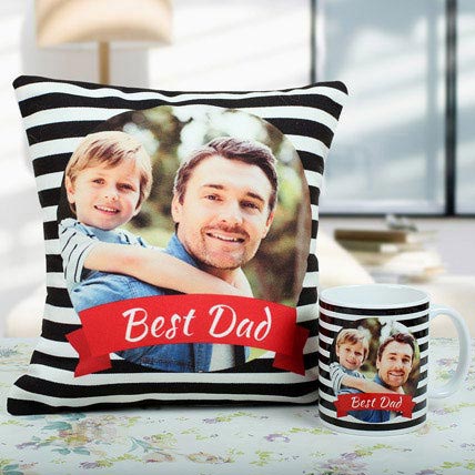 Best Dad Cushion And Mug Combo: Classic Personalised Mugs