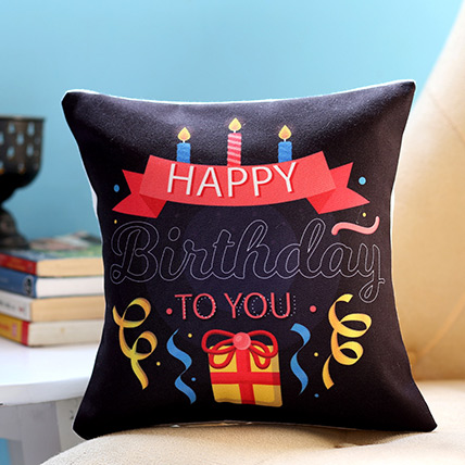 Birthday Candles and Gift Cushion: 