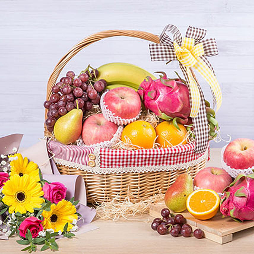 6 Premium Wellness & Get Well Soon Hampers- Juicy Hamper with Flowers