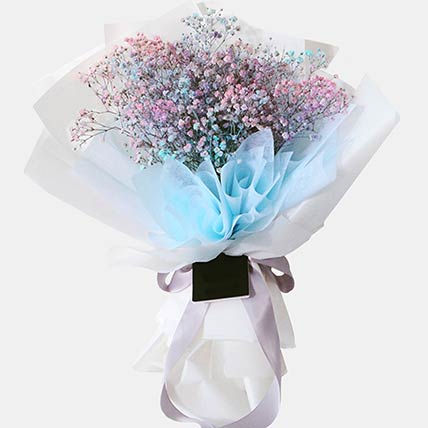 Colourful Gypsophila Bunch: Unique Gifts for Girlfriend