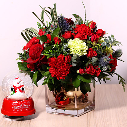 Musical Snowman And Flowers: Christmas Gift Singapore