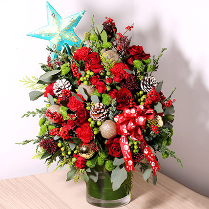 Xmas Flowers With LED Lights: Home Decor Gifts