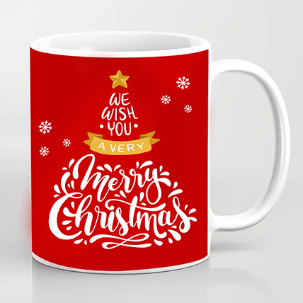 Xmas Greetings Red Mug: Christmas Mugs