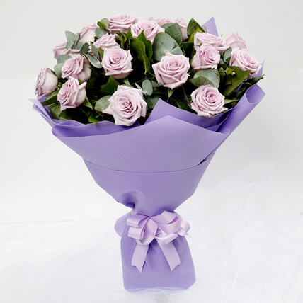 Eternal 20 Purple Roses Bouquet: International Women's Day Flowers