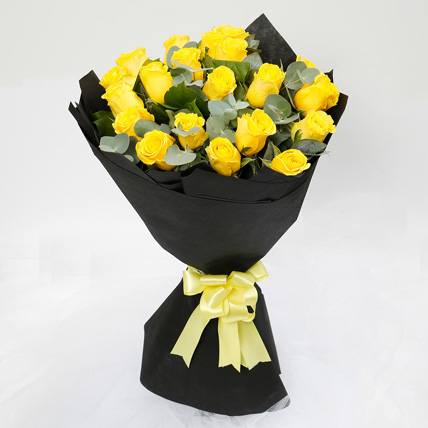 Sunshine 20 Yellow Roses Bouquet: Roses Flowers