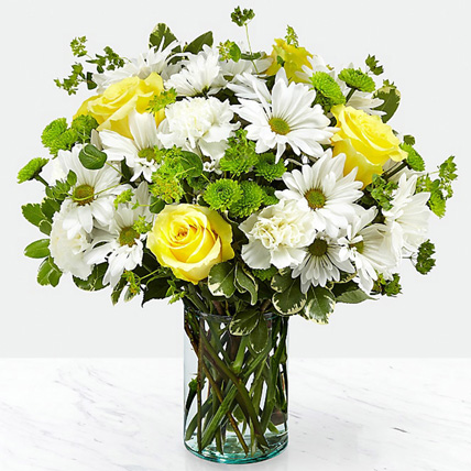 Vase Of Happy Flowers: Yellow Flowers