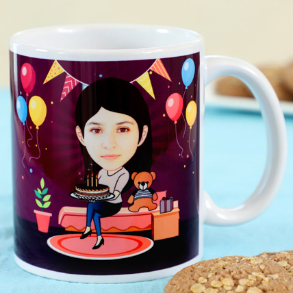 Personalised Birthday Caricature Mug: Personalised Gifts for Wife