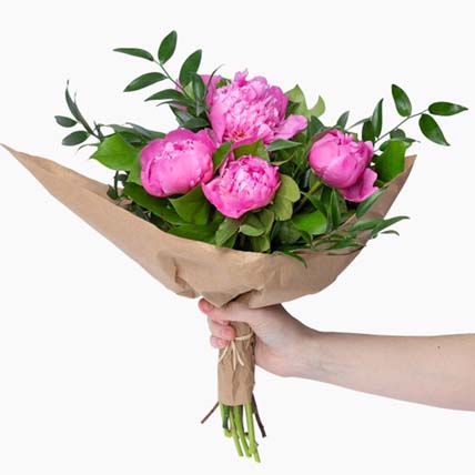 Elegant Pink Peonies Bouquet: Peonies Flowers