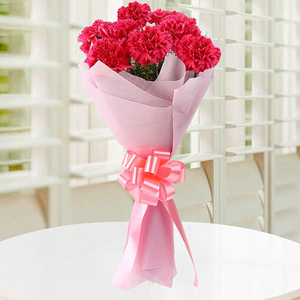Beautiful Pink Carnations Bouquet: Newborn Flowers