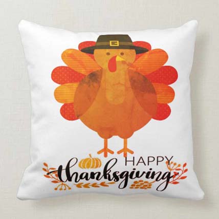 Happy Thanksgiving White Cushion: Thanksgiving Gift ideas