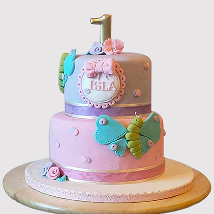 Beautiful 2 Tier Butterfly Cake: Fondant Cakes