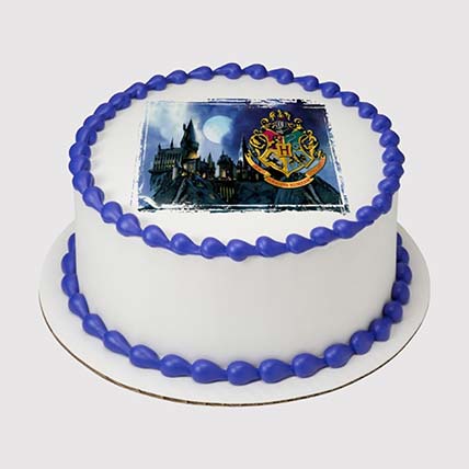 Hogwarts Logo Round Photo Cake: Harry Potter Cakes