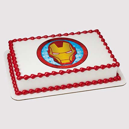 Iron Man Logo Photo Cake: Fondant Cakes
