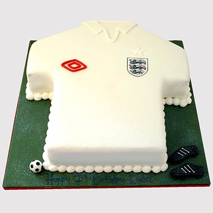 White Football Jersey Cake: Football Theme Cake For Birthday