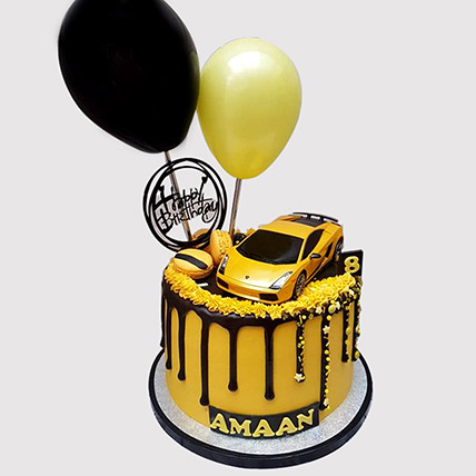 Yellow Car Cake: Car Theme Cake
