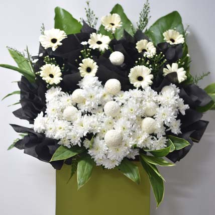 Pleasant White Flower Stand: Gift Delivery Singapore