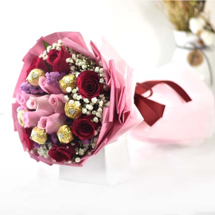Simply Perfect Chocolatey Flower Bouquet: Engagement Flowers in Singapore