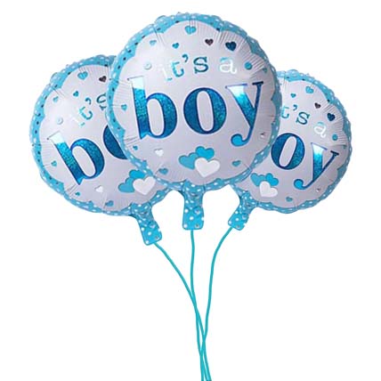 Bouquet of 3 It's Boy Balloon: Newborn Baby Gifts