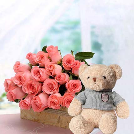 Perfect Fantasy: Flowers With Teddy Bear