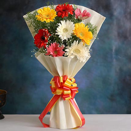 Mixed Brilliance Gerbera Blossoms: Farewell Gifts Singapore