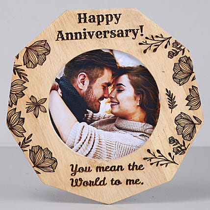 Romantic Anniversary One Personalised Wooden Frame: Personalised Gifts for Women