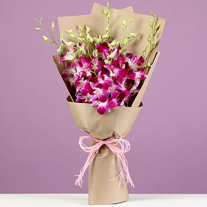 Beautiful Royal Orchids Bunch: Purple Floral Bouquets