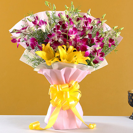 Eternal Assorted Flowers Bunch: Orchid Arrangements