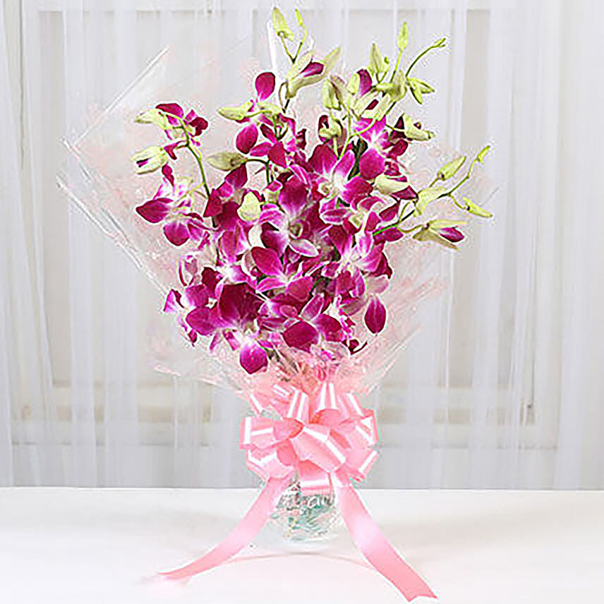Six Royal Orchids Bunch: Orchid Flowers