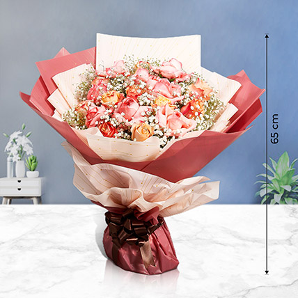 Premium Mixed Blossoms Bouquet: Midnight Delivery Gifts
