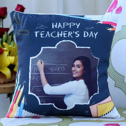 Teachers Day Greetings Personalised Cushion: Teacher's Day Gift Ideas