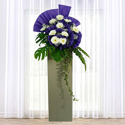 Rest In Heaven Condolence Mixed Flowers: Funeral Flower Stands