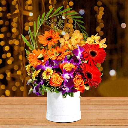 Gleaming Mixed Flowers Arrangement: Diwali Gifts