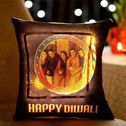 Happy Diwali Led Cushion: Deepavali Gift Singapore