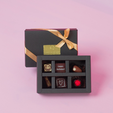 Artistic Happy Birthday Chocolate Box- 6 Pcs: Birthday Chocolate Gifts