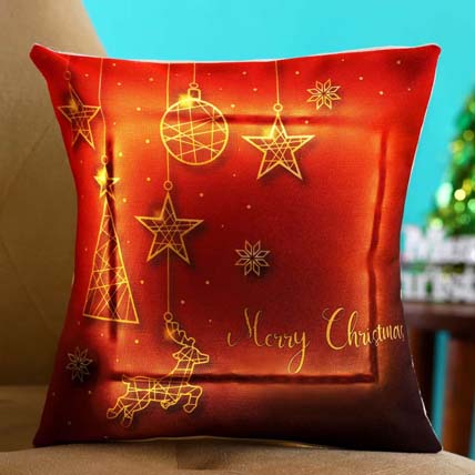 Christmas Baubles LED Cushion: XMas Personalised Gifts Singapore