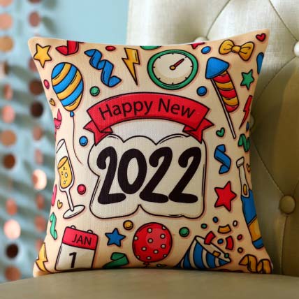 Happy New Year Printed Cushion: New Year Gifts 
