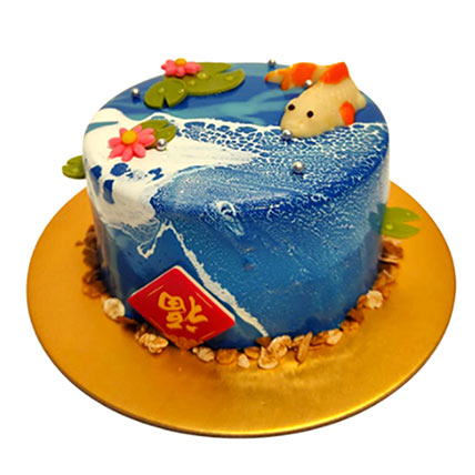 Auspicious Koi Pond Cake: CNY Gifts Singapore