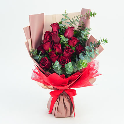 13 Red Roses Bouquet: Valentines Gifts 