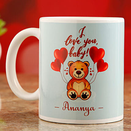 I Love You Baby Personalised Mug: Teddy Day Gifts