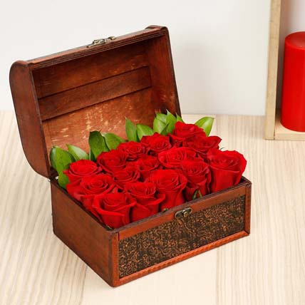 Treasured Red Roses Box for Valentines: Valentine Rose Delivery