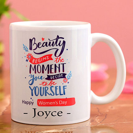 Happy Womens Day Personalised White Mug: Custom Women's Day Gifts