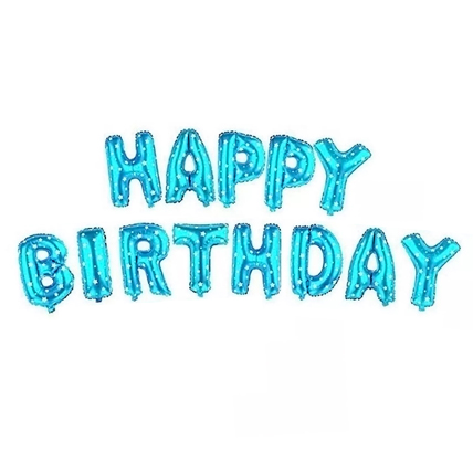 Happy Birthday Letter Blue Balloons: Balloon Decorations